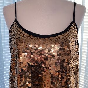 New York & Company Gold Sequin Set Size M